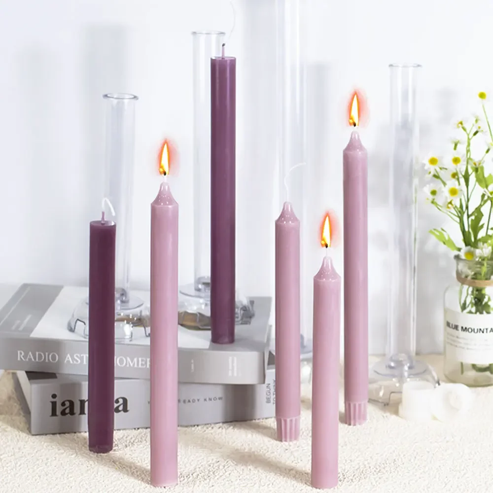 Handmade Long Rod Series Candle Acrylic Mold Church Pointed Pole Plastic Mould Candlestick Bottom Rack Holder Home Party Decor 1