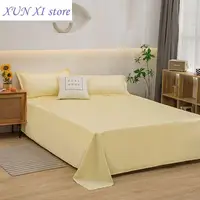 New Bed Sheets Soft Comfortable Cotton Flat Sheet Solid Color Bedsheet Single Qut Solid Color Flat Sheet for Adult Sheet Sets 5