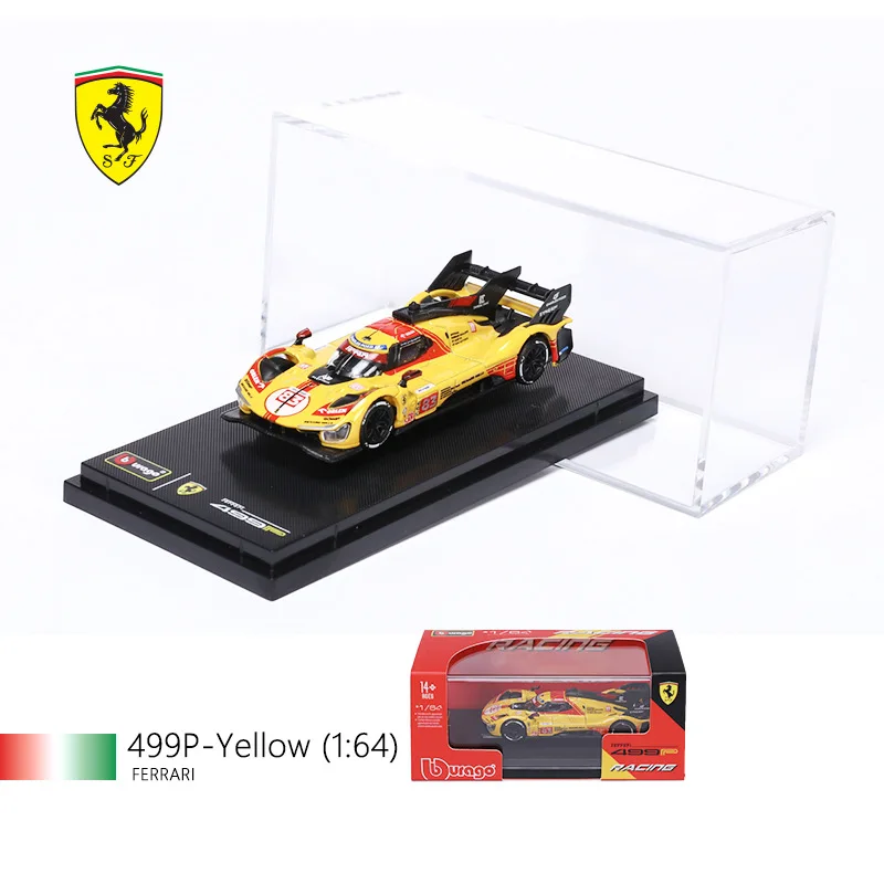 Bburago 1:64 Ferrari 499P Le Mans Die-cast Metal Model, Officially Licensed Collectible Display Car