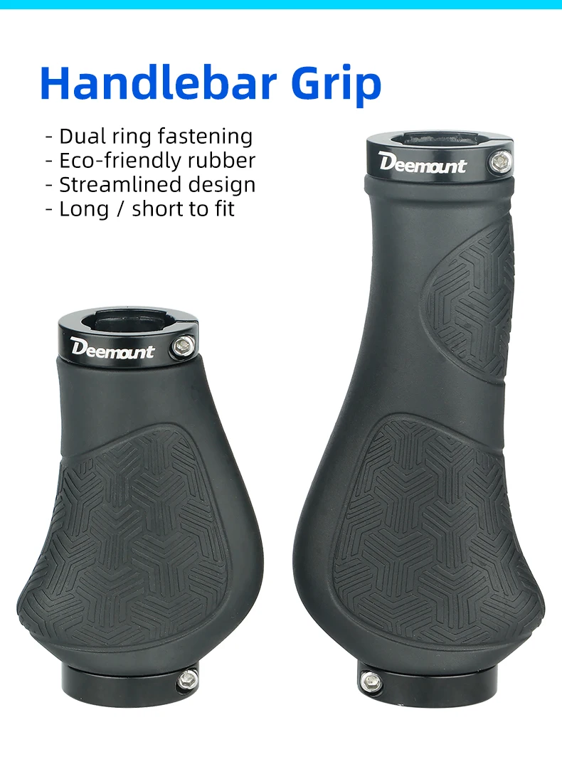 Description Picture 2 of itemDeemount Handlebar Grips Long 133mm Short 93mm for Twist Shifter Dual Ring Lock Hand Rest Fit MTB, BMX, e-Bike Commuter Bike