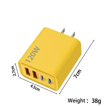 120W multi-port fast Charger EU/UK/US plug standard fast charging head Micro USB 0.3m data cable 1