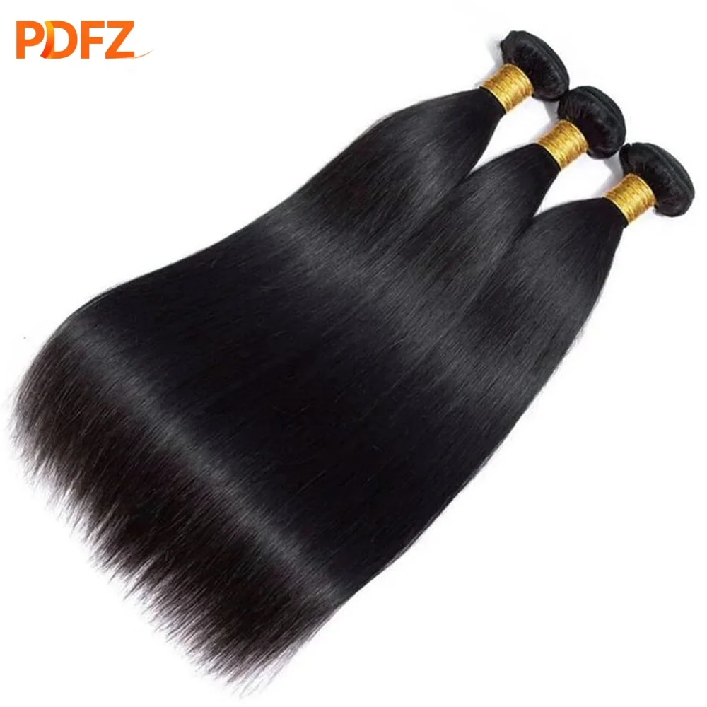 100G/Bundle Straight Human Hair Bundles 100% Human Hair Weave Bundles 10-30 Inch Double Weft 18A Virgin Human Hair Bundles 3