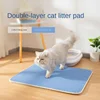 Cat Litter Mat Double Layer Waterproof Urine Proof Trapping Mat Easy to Clean Non-Slip Toilet Pad Cat Scratch Pad Large Foot Pad 4