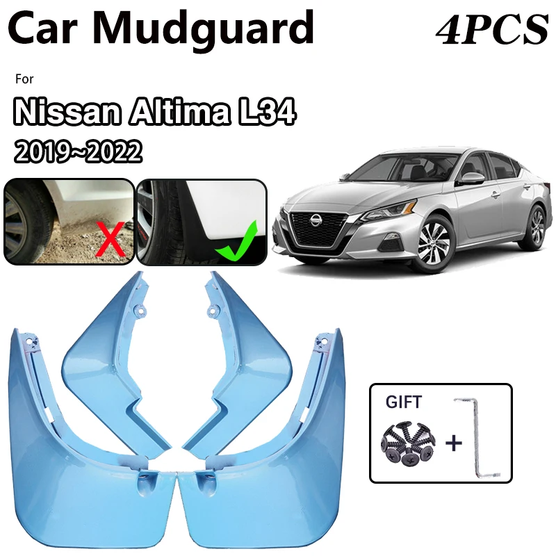 

Car Baking Paint Fender For Nissan Altima L34 2019 2020 2021 2022 MudFlaps Mudguards Protect Mud Guards Splash Flaps Accessories