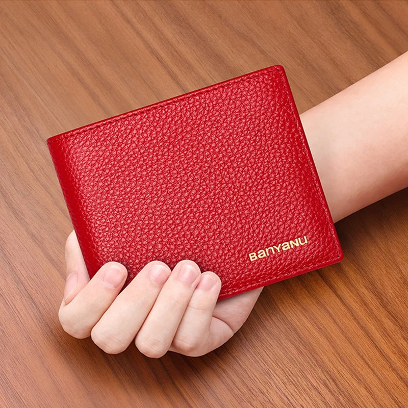 Genuine Leather Wallet for Women RFID Blocking Small Bifold Wallet with Zipper Coin Pocket Slim Card Holder Short Money Purse 2
