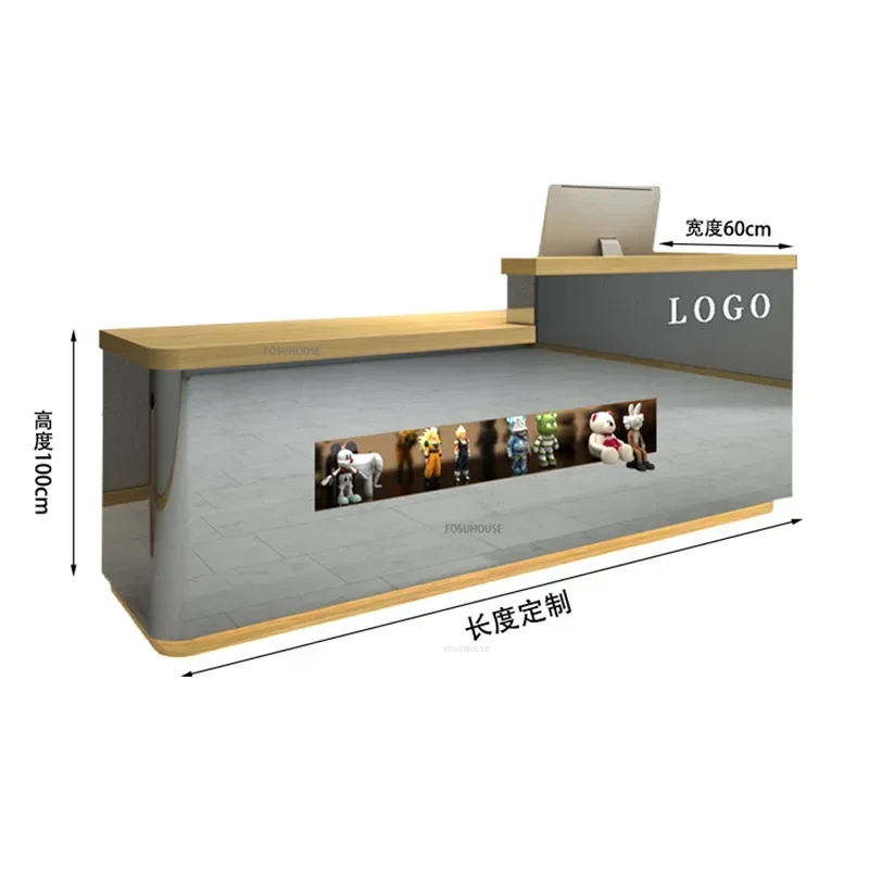 Stainless Steel Clothing Store Reception Desk Small Shop Cashier Counter Luxury Beauty Salon Manicure Shop Front Desk Bar N