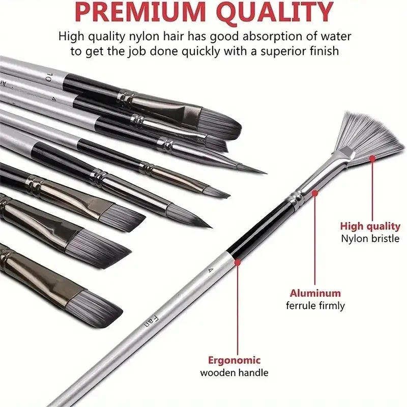 Acrylic Paint Brushes Oil Paint Brushes Artist Brushes Set 24 Pcs for Acrylic Oil Watercolor Wooden Handle