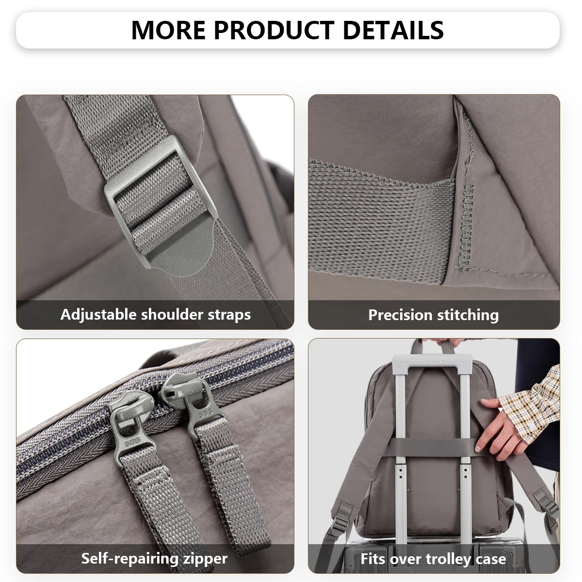 Backpack for Business Trips, Large Capacity, Oxford Waterproof, Lightweight Nylon Backpack, Multi-Functional Commuting Travel Computer Bag for School and Classes