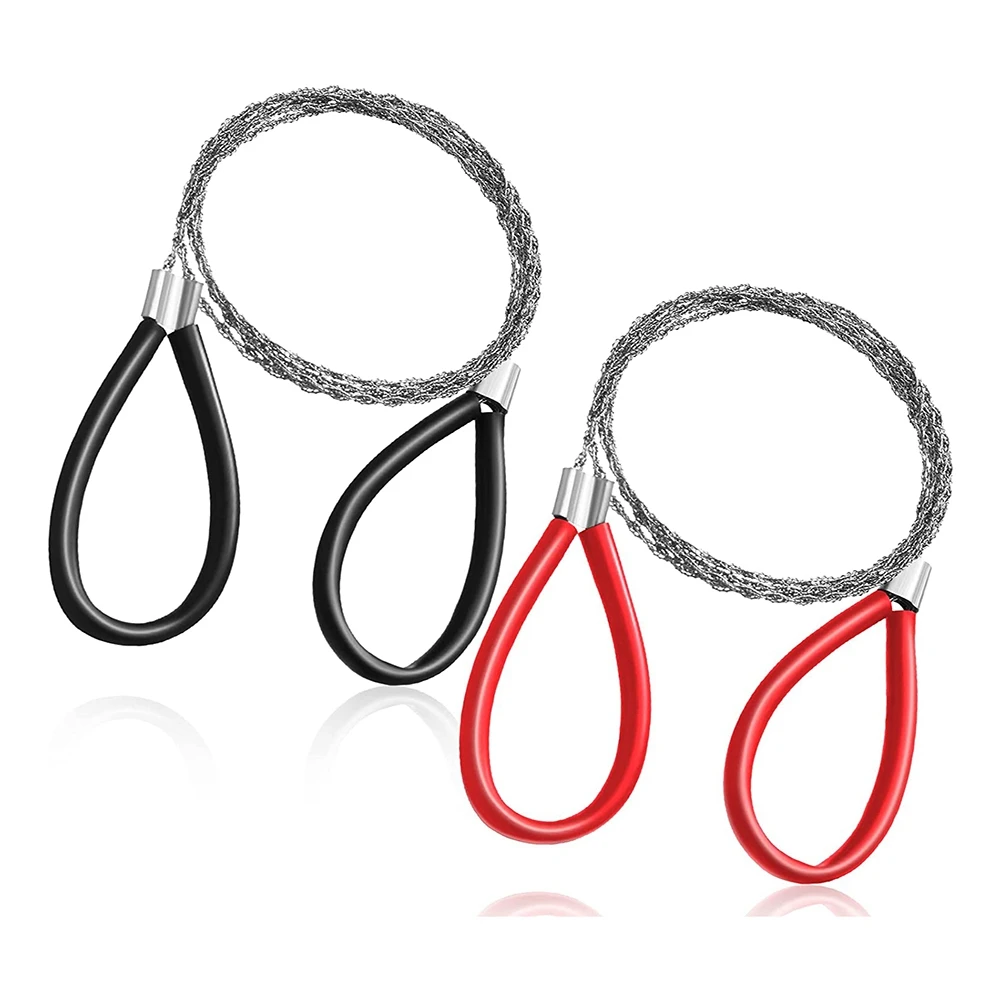 PVC Pipe Cable Saw Stainless Steel Wire Saw Hand Pocket String Rope Emergency Survival Wire Cutting Tool 2 Pcs Wire Cutting Tool