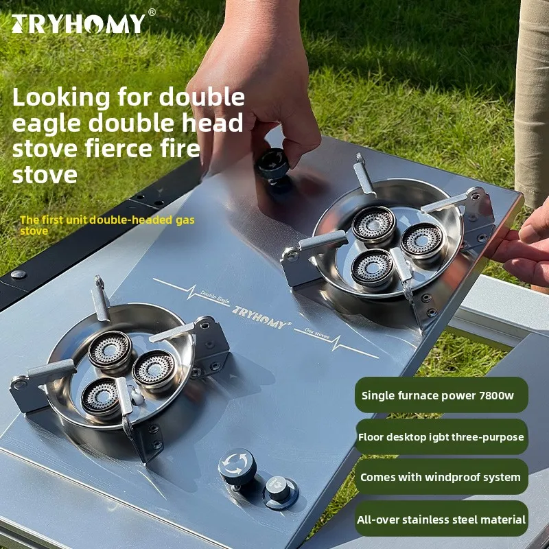 Camping Gas Stove IGT Flat Burner 1 Unit Stove Double Burner 7800W High Power IGT Gas Furance Outdoor Kitchen