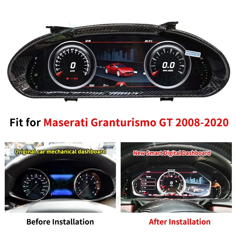 

12.3'' Linux Car Digital Cluster For Maserati Granturismo GT 2008 - 2020 LCD Dashboard Panel Virtual Instrument CockPit