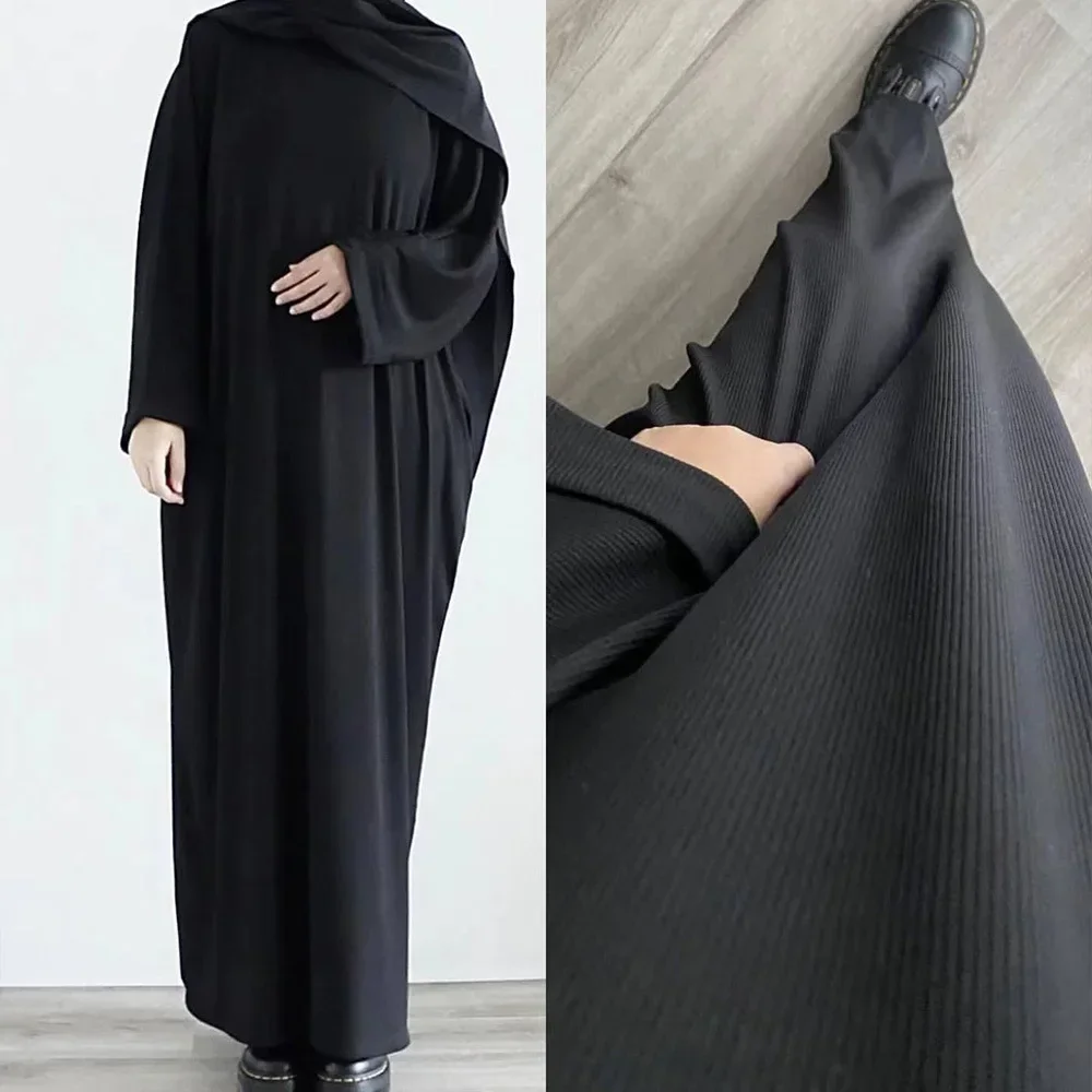 

Muslim Dress Solid Color Casual Loose Kaftan Y2K Casual Women Islamic Clothing Robe Abaya Long Sleeve Fashion Caftan Abaya