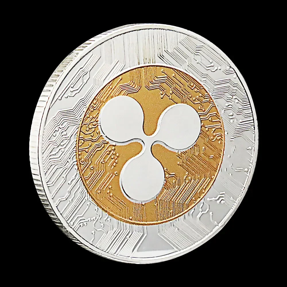 Silvery Plated Ripple Cryptocurrency Commemorative Souvenir Coin