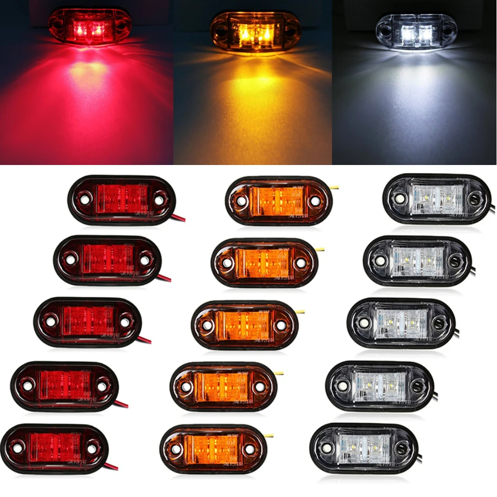 5 pz 12v 24v Led luci di ingombro laterali per camion rimorchio Caravan luce  di ingombro laterale lampada Led giallo rosso bianco - AliExpress