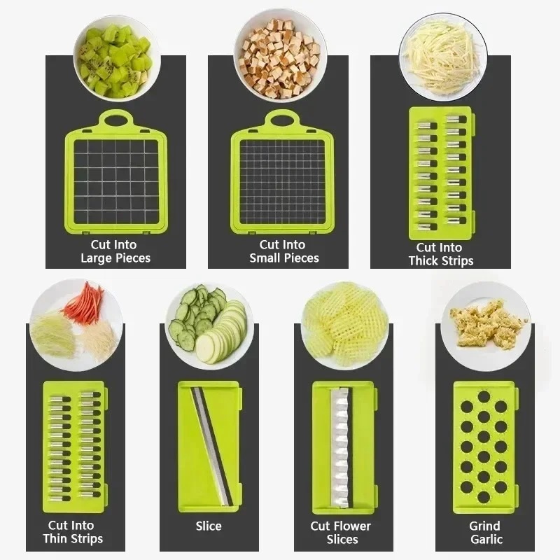 Vegetable Chopper 16 in 1 Multifunctional Vegetable Chopper Handle Food Grate Food Chopper Vegetable Slicer Dicer Cut Kitchen Items gadgets