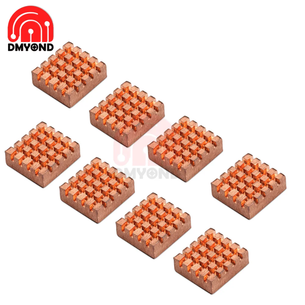 8pcs 14mm&times;12mm&times;5.5mm Cooling Copper Heat Sink for Video Card CPU Raspberry Pi VGA RAM Cooling Radiator Cooler