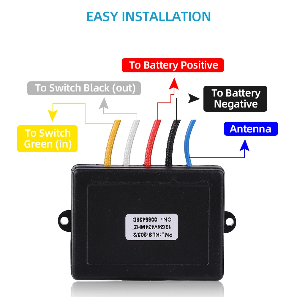 12V-24V 433MHz Winch Wireless Remote Controller Switch Kit For Truck Jeep SUV ATV Winch