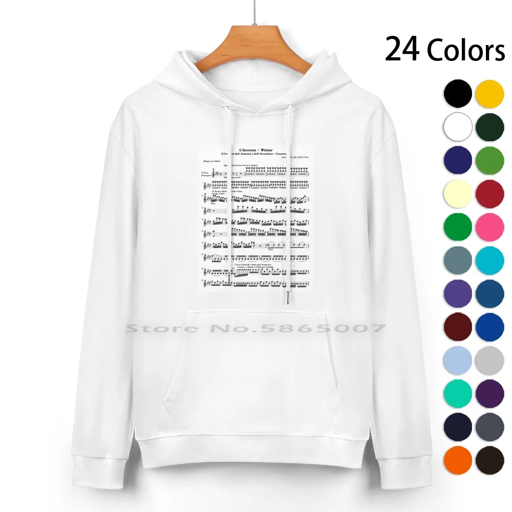 

Vivaldi Winter Sheet Music Pure Cotton Hoodie Sweater 24 Colors Antonio Vivaldi Winter Violin Concerto Violin Sheet Music