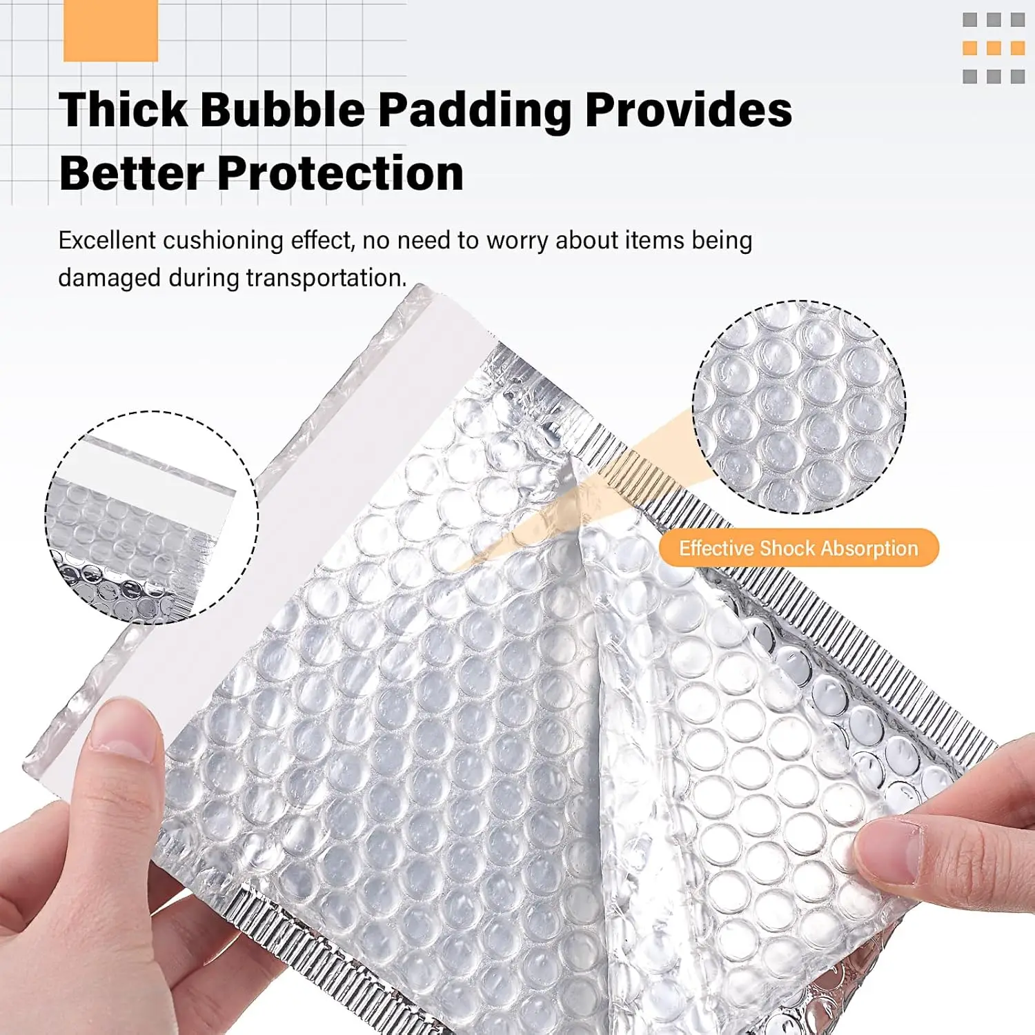 50 قطعة مغلف فقاعة فضية لوازم التعبئة والتغليف الش...