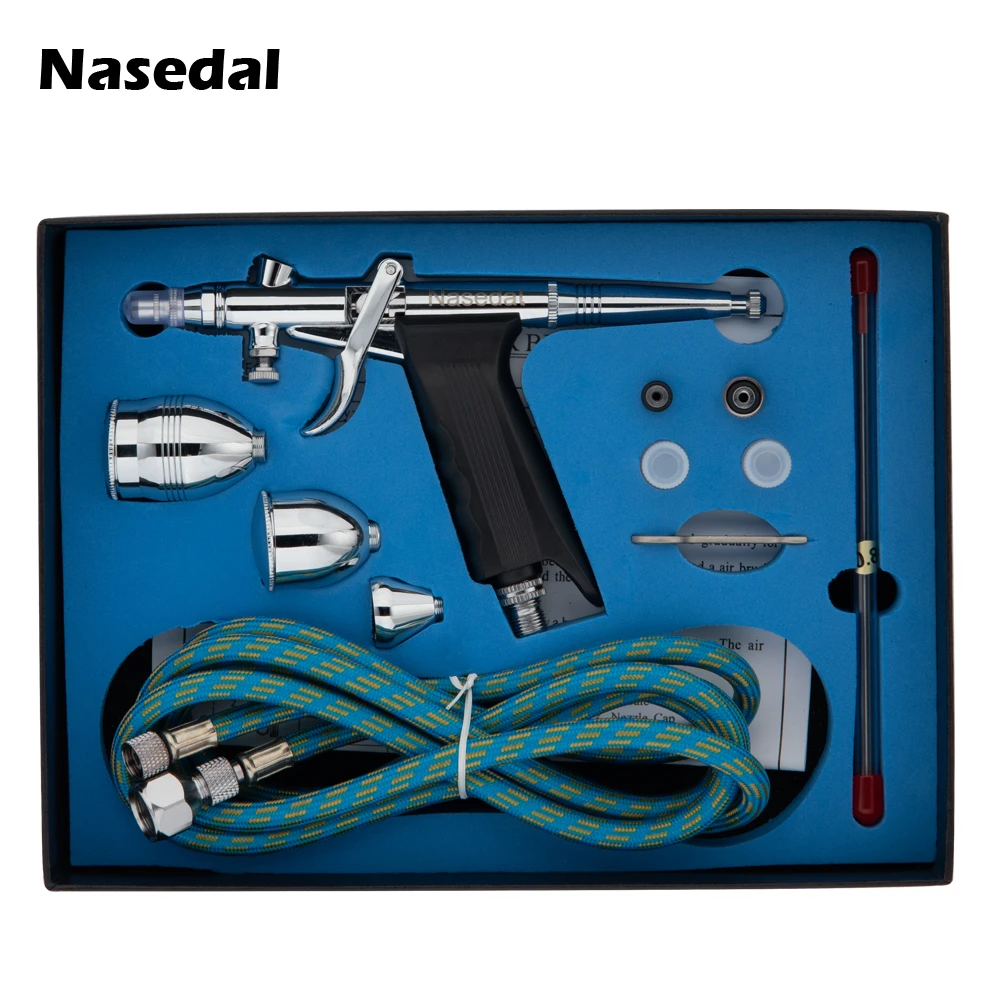 Nasedal 0.3/0.5/0.8mm Double Action Gravity Feed Spray Gun NT116B 2cc