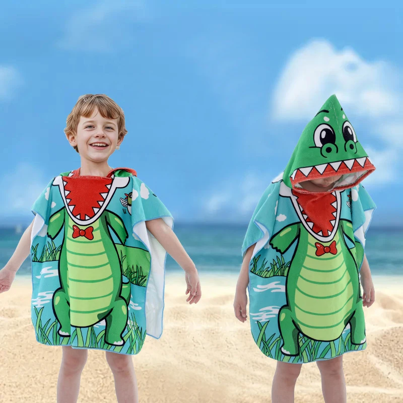 0-5Years Baby Cartoon Bath Child Kid Hooded Cloak Bathrobe Towel Cotton Beach Towel Baby Children Cartoon Bath Towel Robes 6