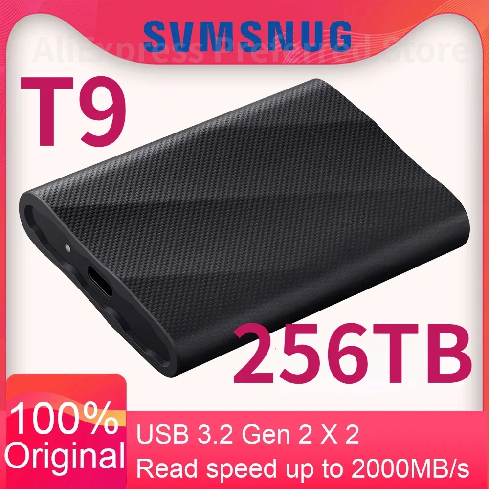 

Portable PS5 SSD T9 1TB 2TB 4TB External SSD NVMe USB 3.2 Gen2X2 Type-C Type-A External Solid State Drive for Laptop Desktop