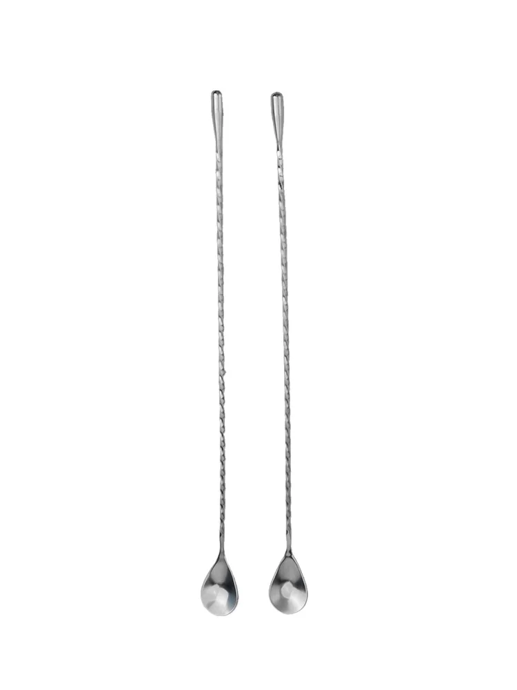 Mixing Spoon Sleek and Practical Stainless Steel Bar Spoon Set 2 Pcs Cocktail Mixing Stirrers Shaker Tall Cups