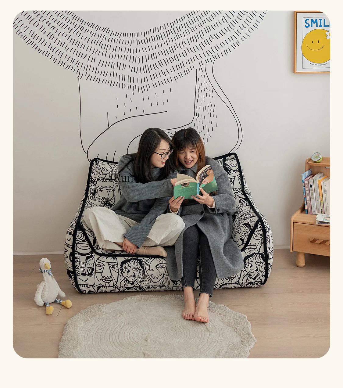 Single sofa Children's removable and washable reading corner Small sofa Lazy