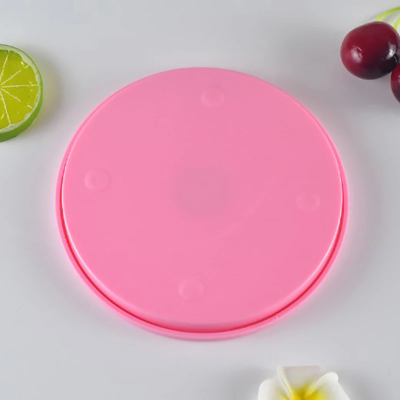 1PC 14cm DIY Cake Rotary Table Mini Plastic Fondant Cake Turntable Revolving Platform Round Cookie Stand Rotating Kitchen Tools