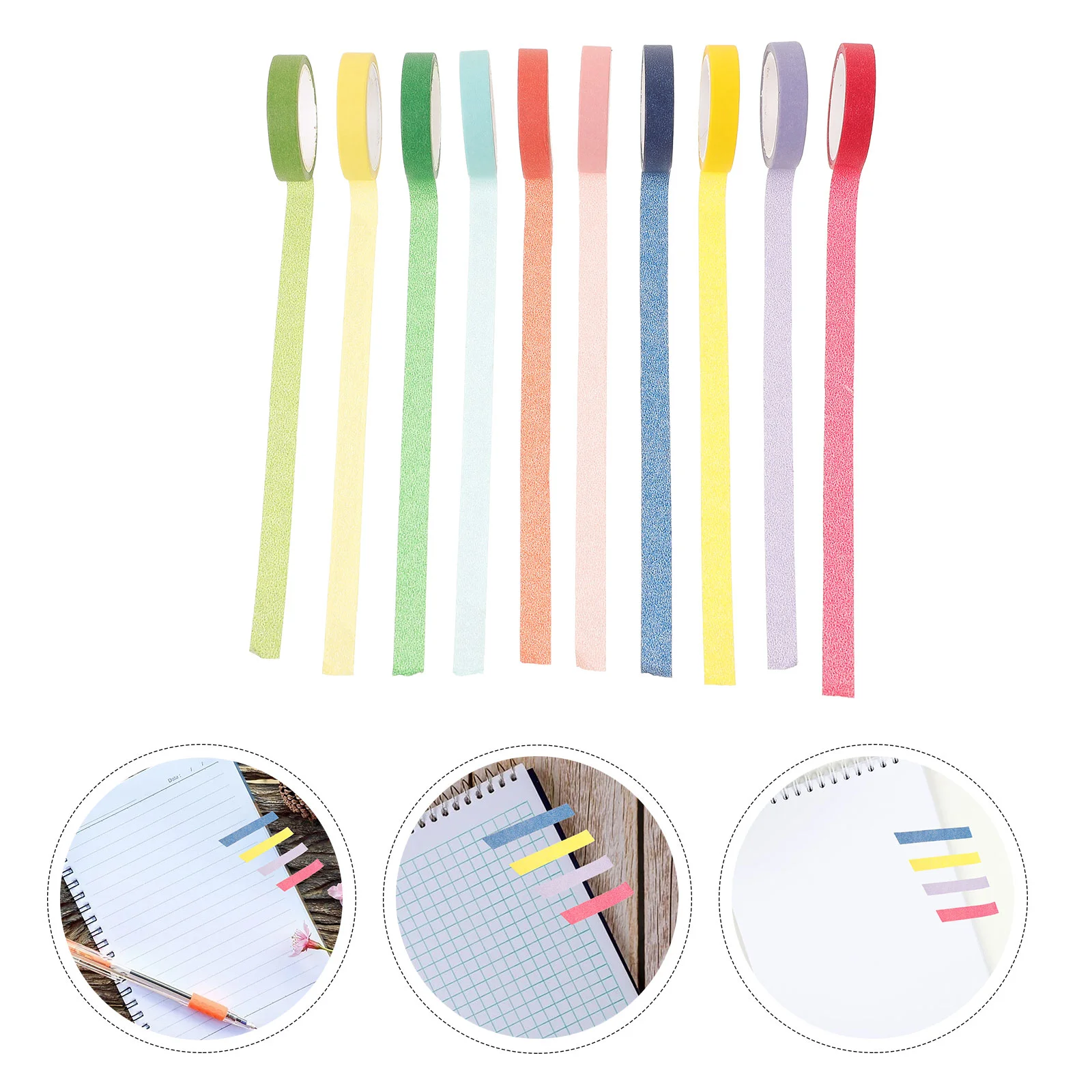 

10 Rolls Decor Decorative Paper Tapes Decals Washi for DIY Adhesive Journal Embellishment Album Sticker