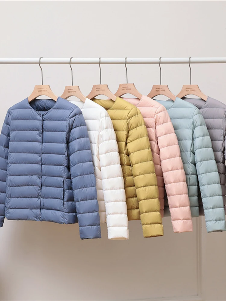 

2023 New Winter Women Ultra Light White Duck Down Jacket Short Coats S-4XL Warm Female Down Jacket Outerwear