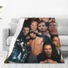 Warm Blanket Camping Sebastian Stan Photo Throw Blanket American Actor Bucky Barnes Flannel Bedspread Chair Funny Sofa Bed Cover 1