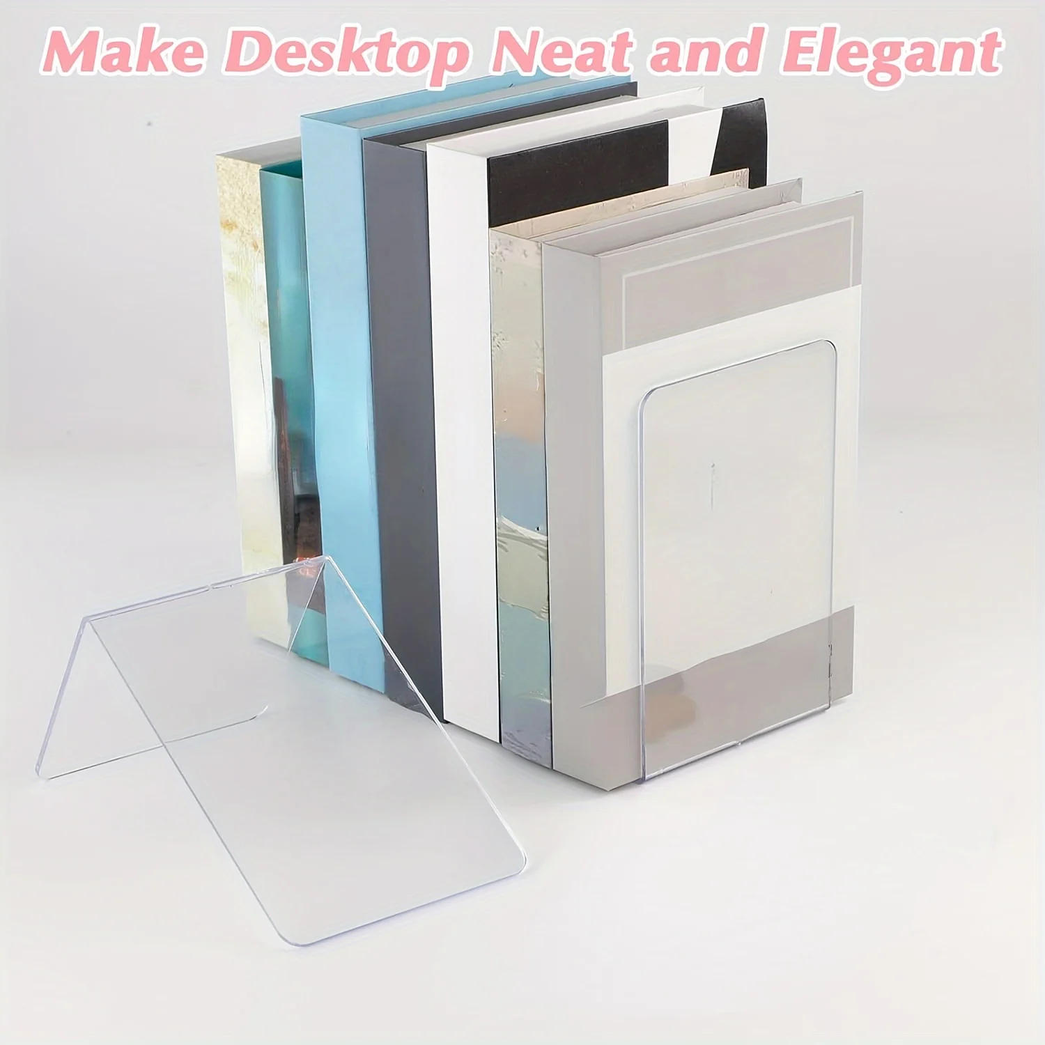Acrylic Bookshelf 2pcs Heavy-duty Non Slip Transparent Desk Storage Rack Gifts