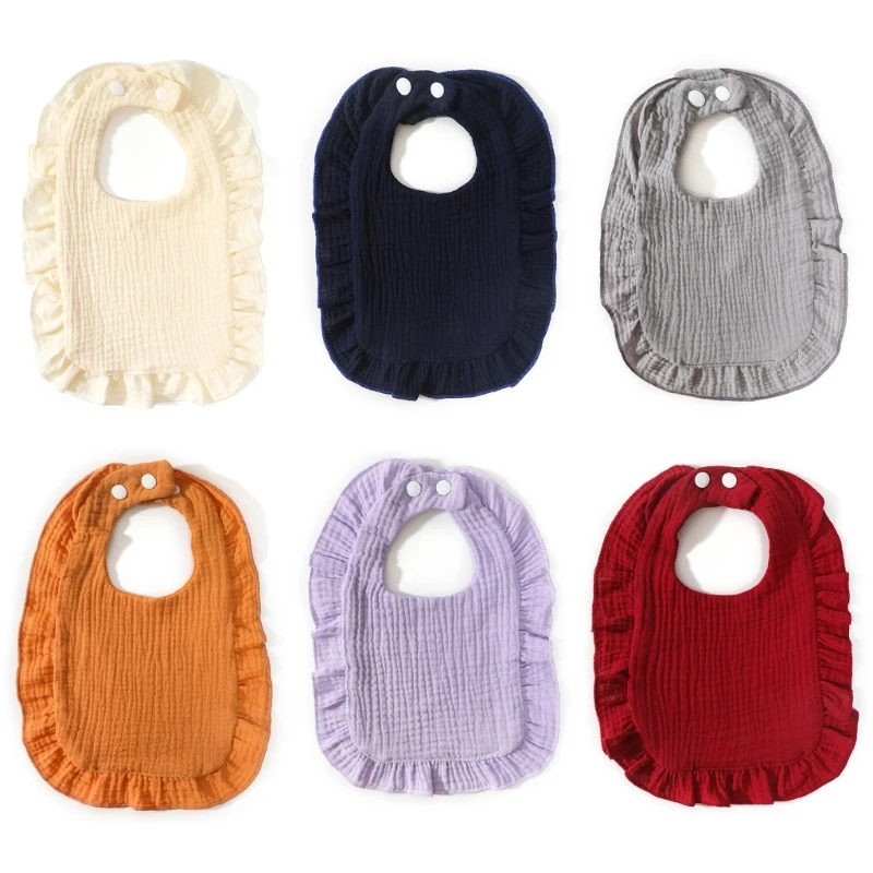 

Newborn Bibs Absorbent Baby Feeding Teething Bibs Soft- Cotton Adjustable Bibs K1KC