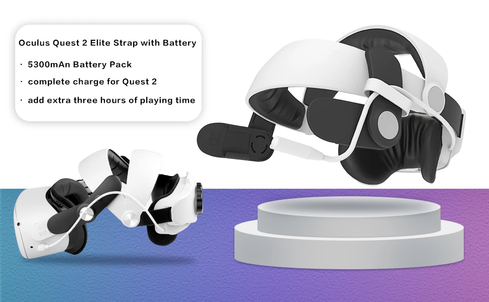 For Oculus Quest 2 VR Elite Strap With Battery 5200mAn Fast Charger Power Bank Halo Strap For Meta Oculus Quest 2 Accessories