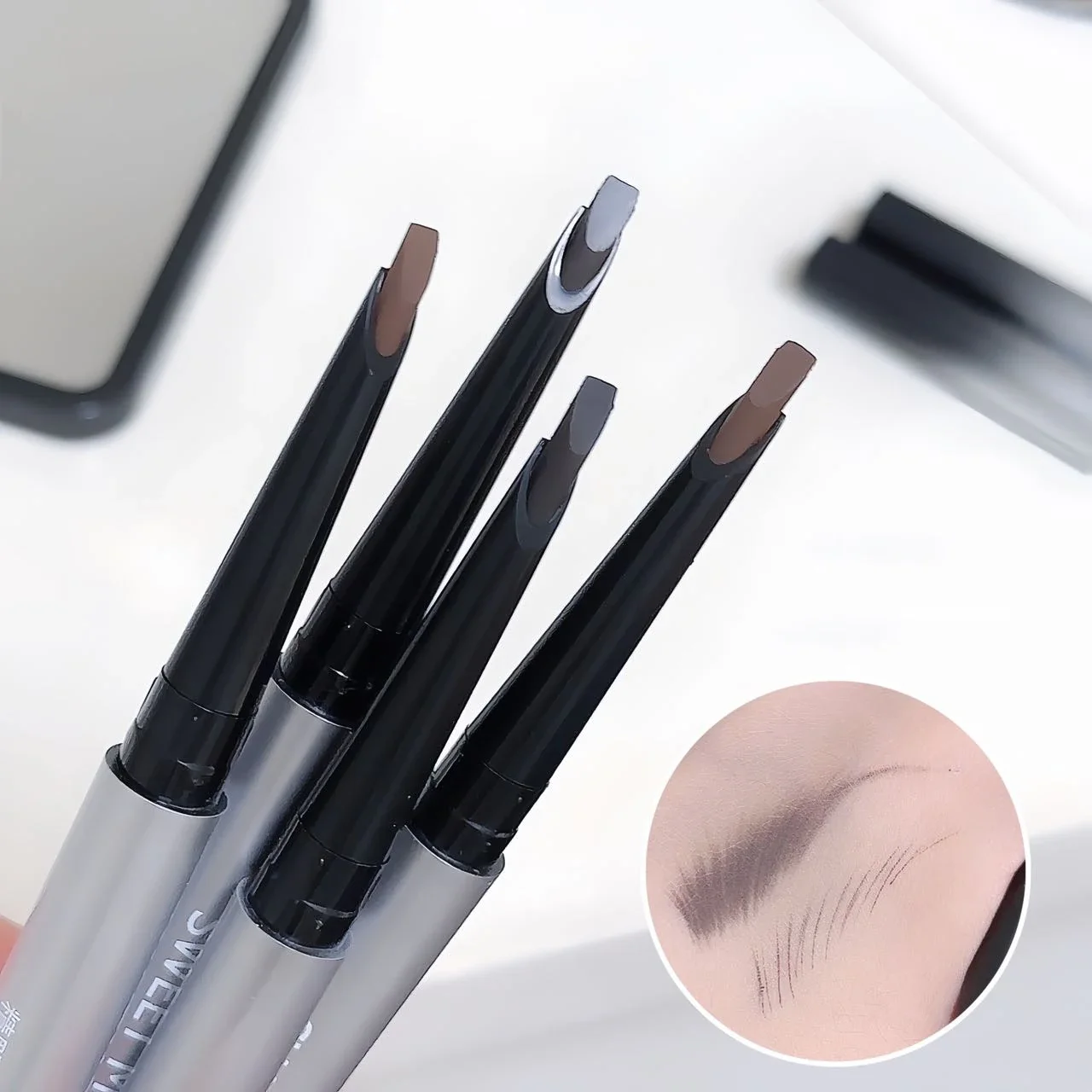 Angle Eyebrow Pencil Waterproof Natural Outlines Wild Eyebrow Lines Smooth Fill Blendable High Pigment Brow Tattoo Tint Enhancer 4