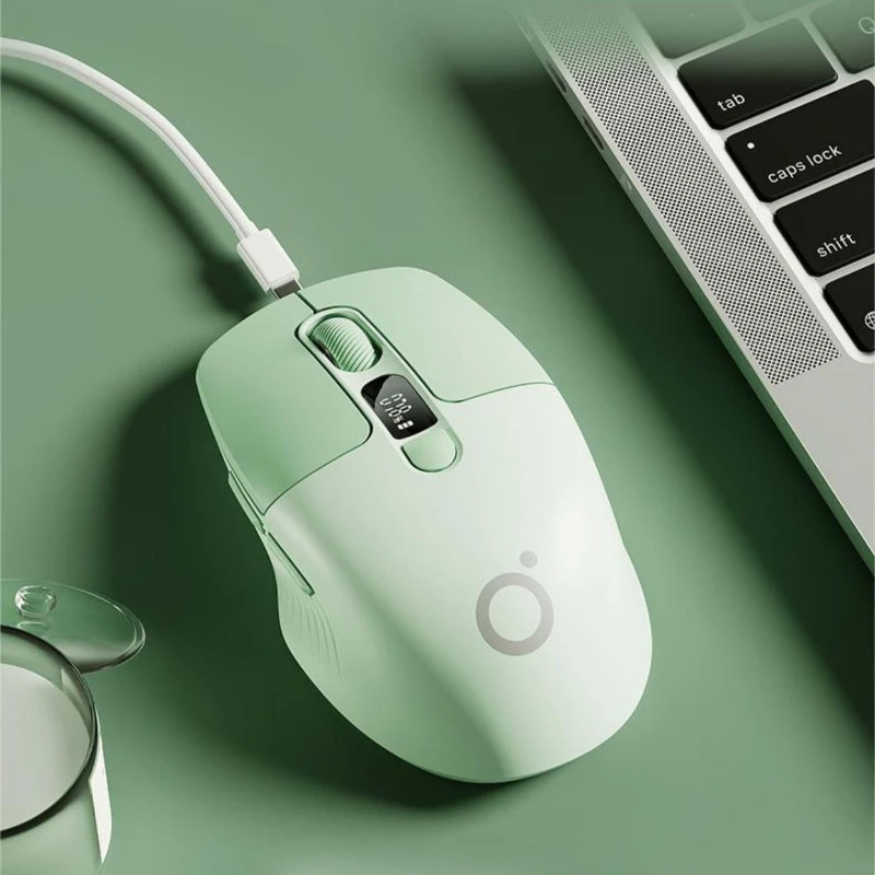 Mini Wireless Bluetooth Rechargeable Mouse With Remaining Power Display For Office