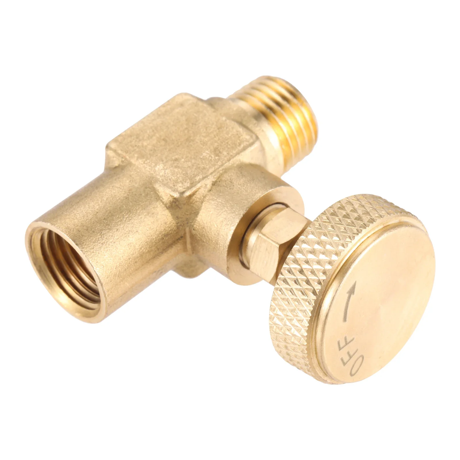 1/4" Female NPT X 1/4" Male NPT Needle Valve Heavy Duty Brass High Pressure Propane LPG Gas Flow Control Needle Valve Golden