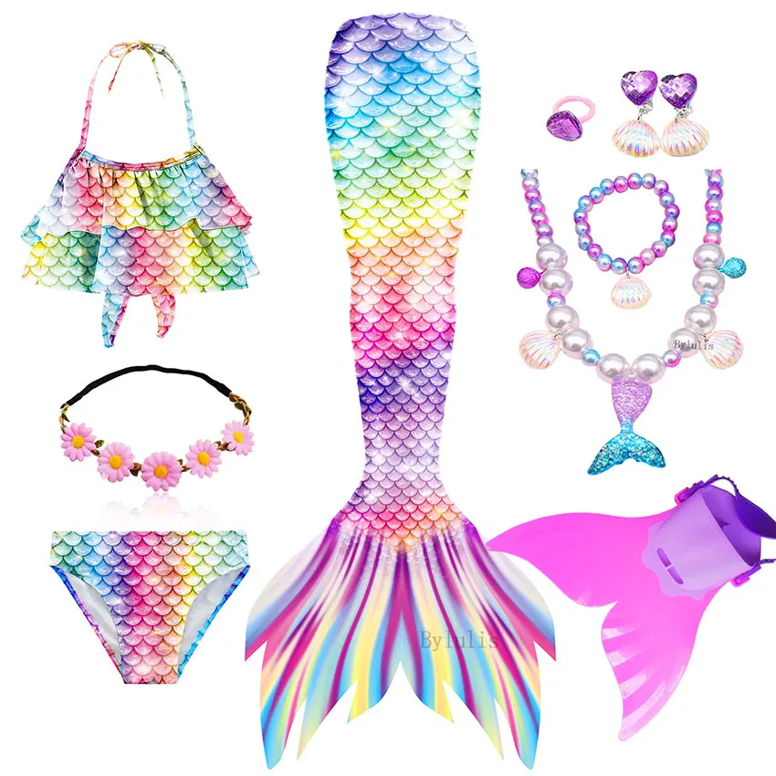 Children Mermaid Tails cosplay costume mermaid costume halloween dress outfit For Swimming For Girls Halloween Cosplay Costumes The Little Mermaid Swimsuit Bathing Suit Pool