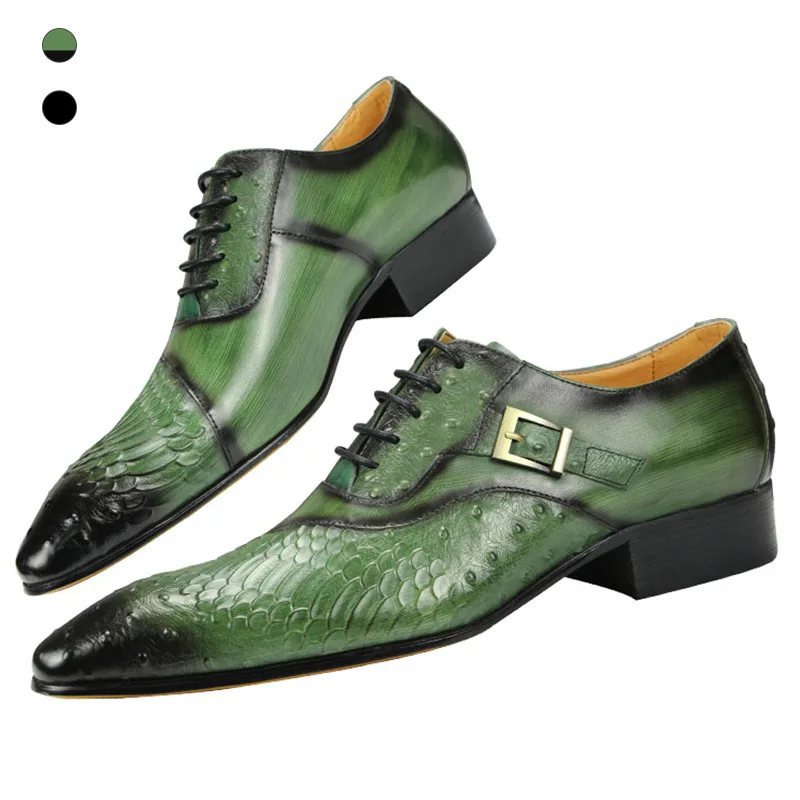 Men's Dress Shoes Leather Men Green Dress Shoes Men's Shoes
