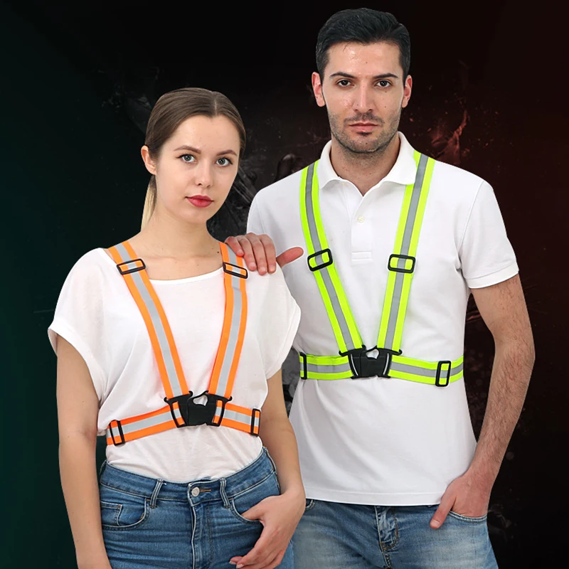Cycling Jogging Safety Highlight Reflective Vest Night Work Security Running Reflective Straps High Visibility Vest cycling vest reflective safety vest safety vest