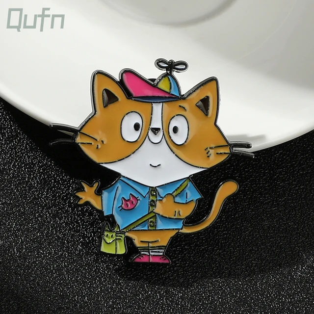 Cute Cat Pins for Backpacks Cartoon Kitten Animal Brooches for Clothes  Metal Enamel Badge Lapel Jewelry Christmas Accessories