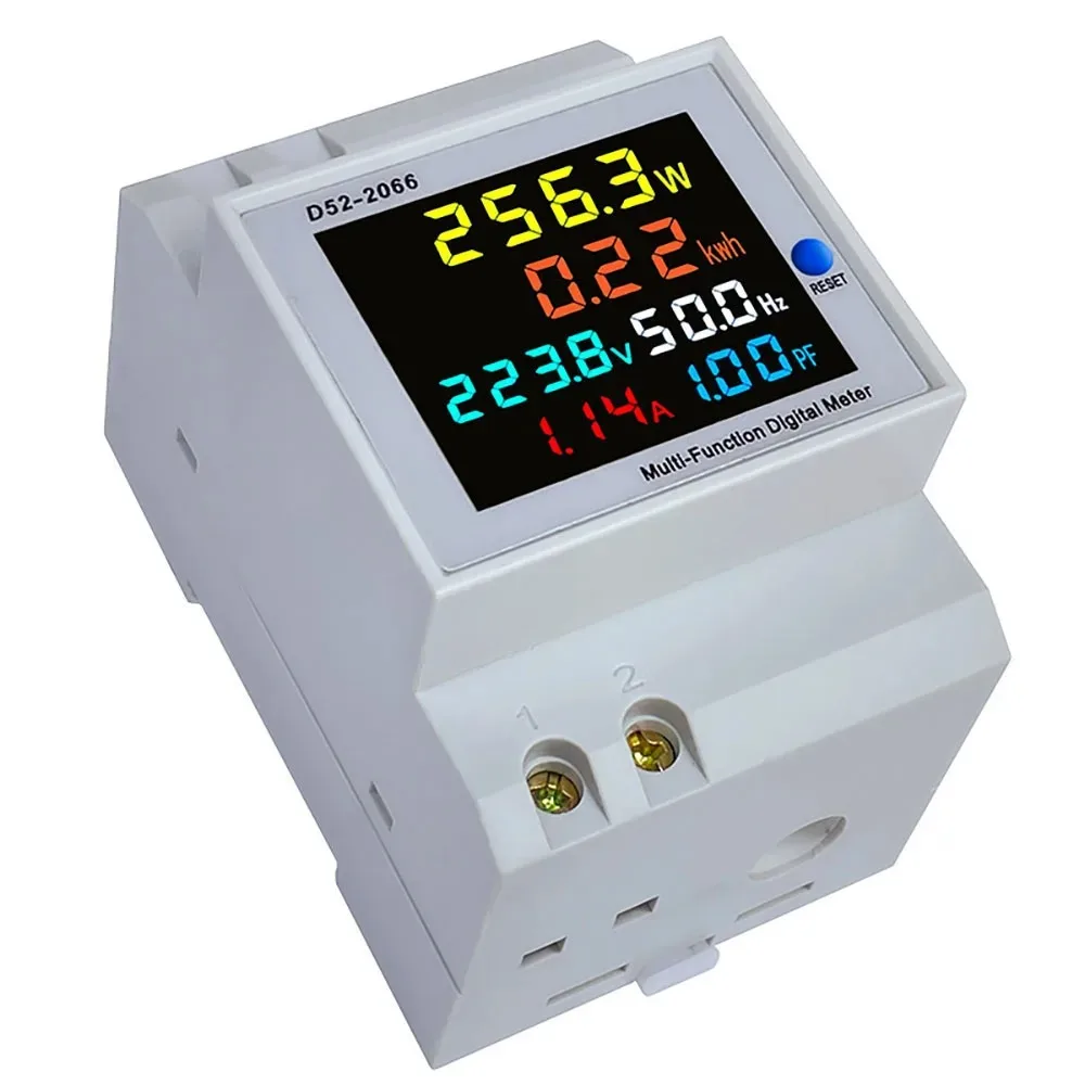 Voltage current monitor 6IN1 Din Rail AC Monitor 110V 220V 380V 100A Voltage Current Power Factor Active KWH Electric Energy Frequency Meter