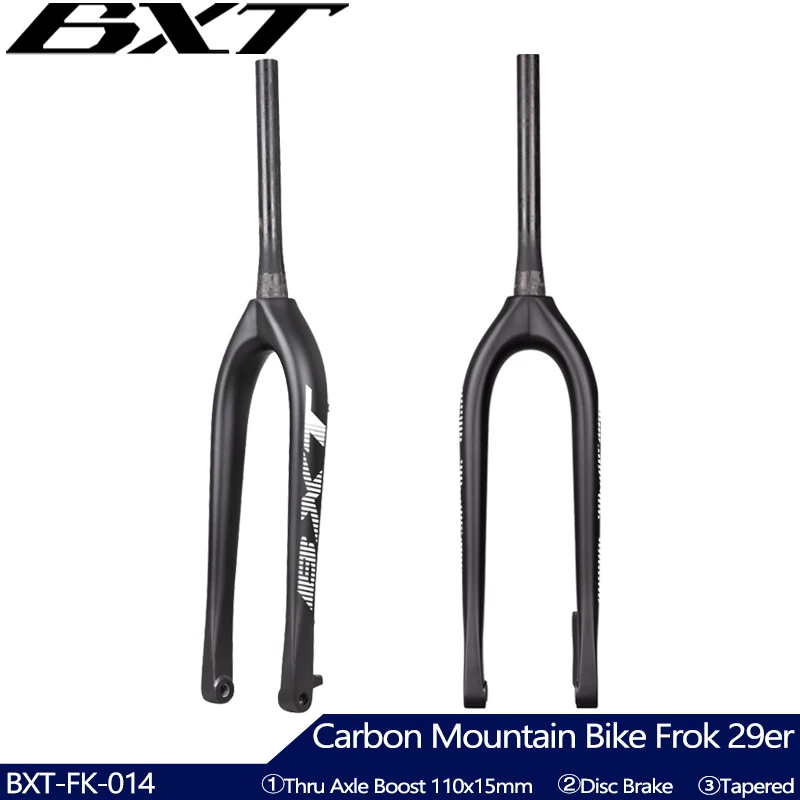 YLXD Forcella Per Bicicletta 3K Forcella Anteriore Per Bicicletta In Fibra Di Carbonio Opaca MTB Mountain Road Bike Hard Fork, 26/27.5/29 Forcelle Coniche 26