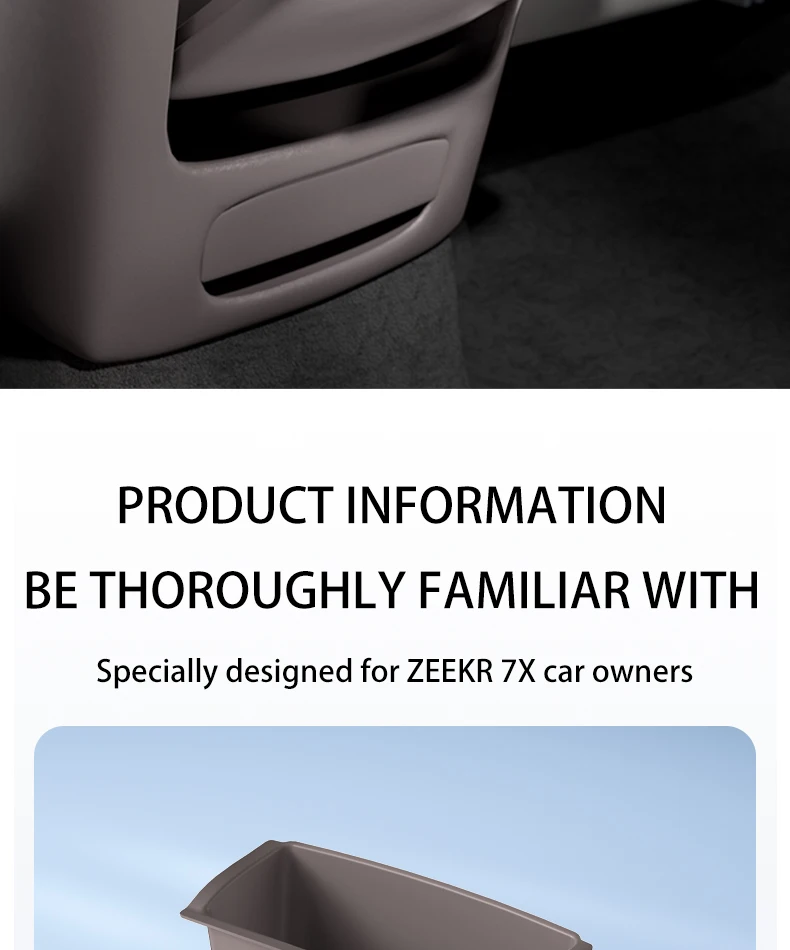 For ZEEKR 7X Rear air outlet storage box Silicone storage box at the back of the
