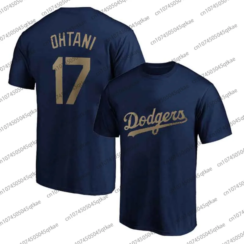 Shohei Ohtani Los Angeles Dodgers Gold Letter Print Pure Cotton Short Sleeve Summer Men Sport Breathable Tshirt men t shirts