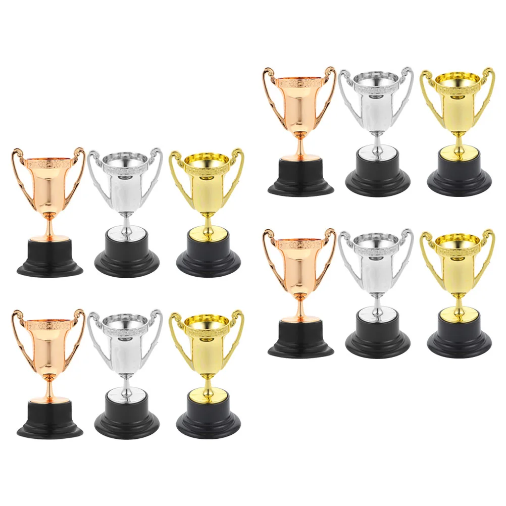 

12 Pcs Children's Trophy Toys Cup Award Appreciation Gift Ornaments Make Celebration Decor Plastic Winner Model
