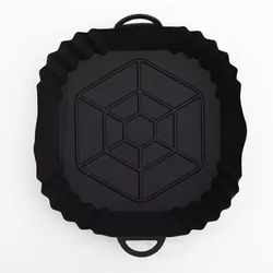 Silicone Reusable Air Fryer Basket Liner - Thick Square Insert Replacement (Black2)