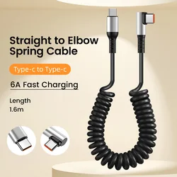 Fast Charging Type C to USB C Telescopic Data Cable (6A c - c)