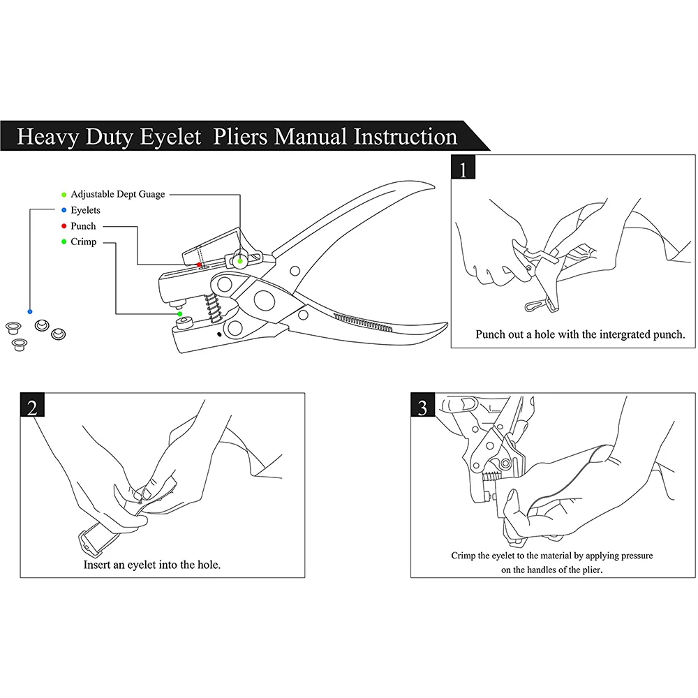 Hand Riveting Gun Installation Tool Leverage Pliers Metal Stomatal Rivet For Leather Belt Hole Punch Plier